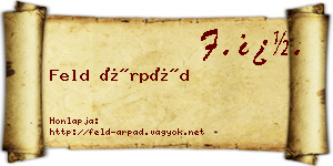 Feld Árpád névjegykártya