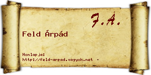 Feld Árpád névjegykártya