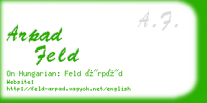 arpad feld business card